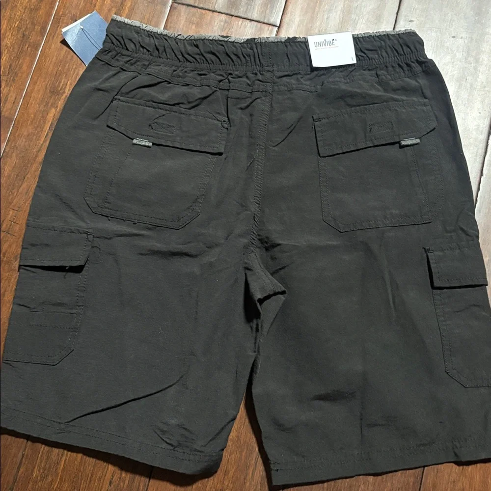 UNIVIBE Big Boys Stonedale Cotton Pull-On Cargo Shorts Black Size-L u